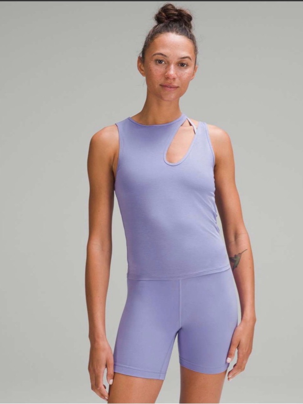 Lululemon Shoulder Cut-Out Yoga Tank Top- Dark Lavender